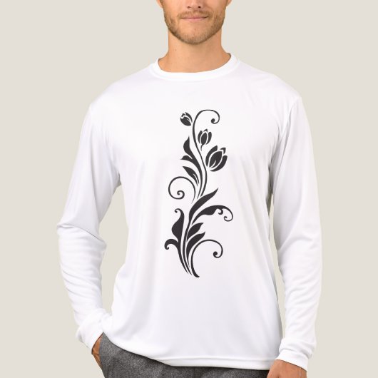 Elegant Ornamental Floral Flower Art Tri-Blend Shirt (Vorderseite)