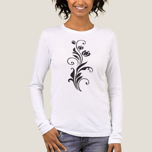 Elegant Ornamental Floral Flower Art Tri-Blend Shirt (Vorderseite)