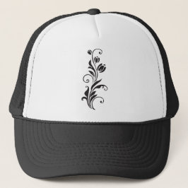 Elegant Ornamental Floral Flower Art Truckerkappe
