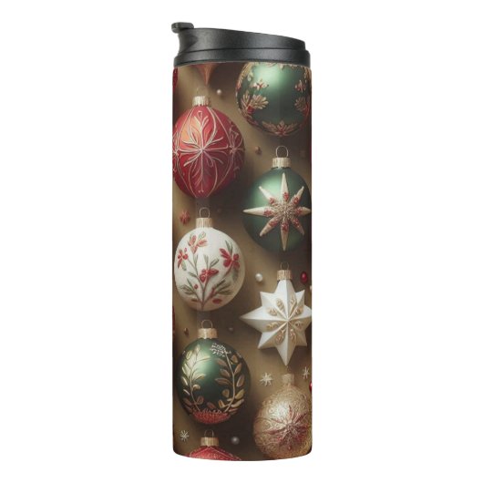 Elegant Ornaments Christmas Tumbler for Families Thermosbecher (Nach rechts gedreht)