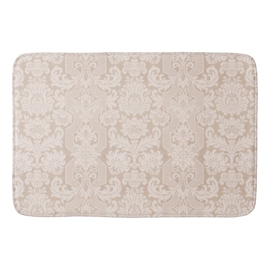 Elegant Ornate Cream Victorian Damask Badematte (Vorderseite)