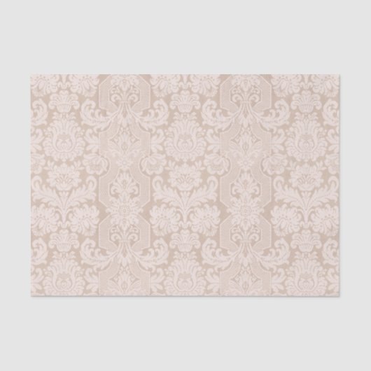 Elegant Ornate Cream Victorian Damask Seidenpapier (Vorderseite)
