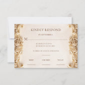Elegant Ornate Gold Floral RSVP Response Card Karte (Vorderseite)