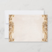 Elegant Ornate Gold Floral RSVP Response Card Karte (Rückseite)