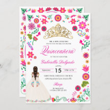 Elegant Otomi Stickerei Quinceañera Einladung