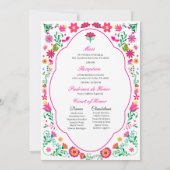 Elegant Otomi Stickerei Quinceañera Einladung (Rückseite)