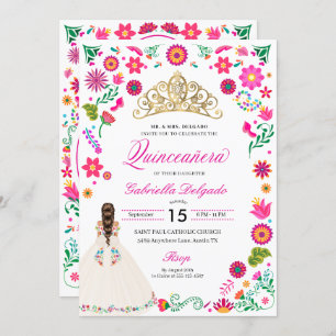 Elegant Otomi Stickerei Quinceañera Einladung