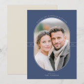 Elegant Oval Hanukkah Photo Feiertagskarte (Vorne/Hinten)