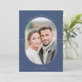 Elegant Oval Hanukkah Photo Feiertagskarte (Stehend Vorderseite)