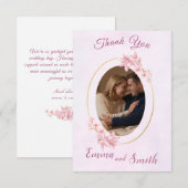 Elegant oval photo thank you  dankeskarte (Vorne/Hinten)