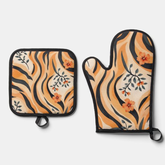 Elegant Oven Mitt & Pot Holder Set (Vorderseite)