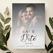 Elegant Overlay Gradient Grey Shades Photo Wedding Save The Date