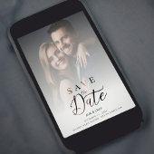 Elegant Overlay Gradient Grey Shades Photo Wedding Save The Date