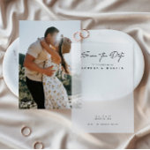 Elegant Overlay Hand Lettered Wedding Pergament Einladungen