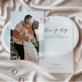 Elegant Overlay Hand Lettered Wedding Pergament Einladungen