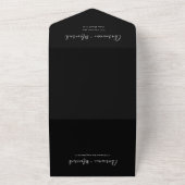 Elegant Overlay Monogram Black Wedding All In One Einladung (Außenbereich)