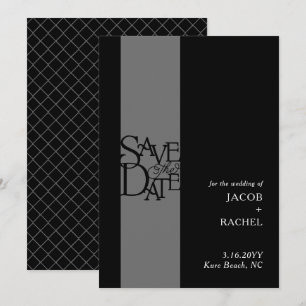 Elegant Overlay Schwarz-weiß Wedding Save the Date