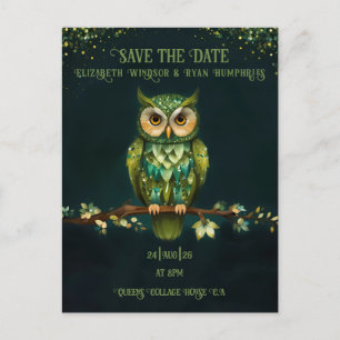 Elegant Owl Blossom Hochzeit Einladungen