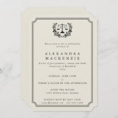 Elegant Oyster JD Law School Abschluss Einladung (Vorne/Hinten)