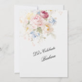 Elegant Painted Blush Rose Floral 100th Birthday Einladung (Rückseite)