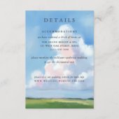 Elegant Painted Landscape Blue Sky Clouds Wedding Begleitkarte (Vorderseite)