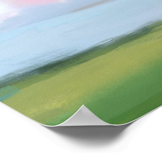 Elegant Painted Landscape Clouds Wedding Welcome Poster (Ecke)