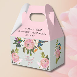 *Elegant Painted Pink Floral 60th birthday favors  Geschenkschachtel