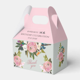 Elegant Painted Pink Floral 90th birthday favors  Geschenkschachtel