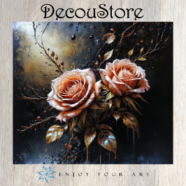 Elegant Pair of Roses Decoupage Seidenpapier