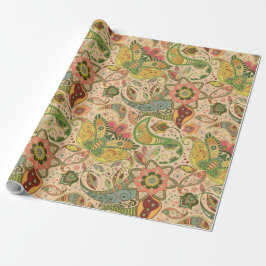 Elegant Paisley Blume Wrapping Paper Geschenkpapier