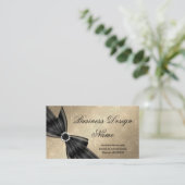 Elegant Paisley Brown Gold Black Diamond Bow Visitenkarte (Stehend Vorderseite)