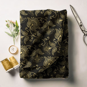 Elegant Paisley Floral Gold ID639 Stoff