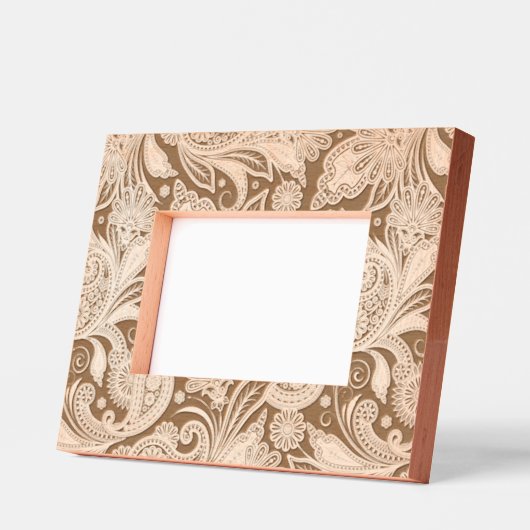 Elegant Paisley Floral Pattern Geätzte Rahmen (Links)