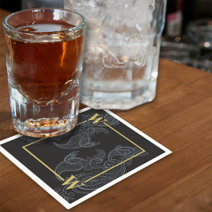 Elegant Paisley Monogram Initial Serviette