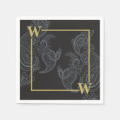 Elegant Paisley Monogram Initial Serviette (Vorderseite)
