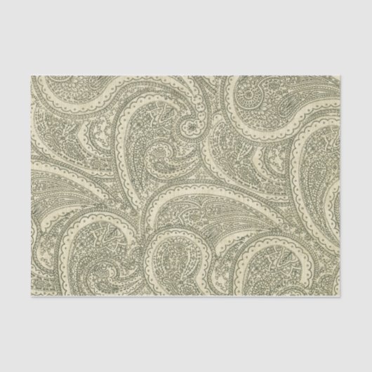 Elegant Paisley Verziert faszinierend schwarz-weiß Seidenpapier (Vorderseite)