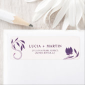 Elegant Paisley Violet Wedding Rücksendeadresse (Insitu)