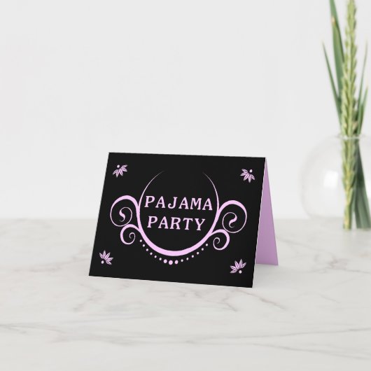 elegant pajama party invitation einladung (Vorderseite)