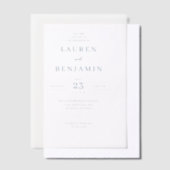 Elegant Pale Blue Gray Wedding Invitation Pergament Einladungen (Versetzt)