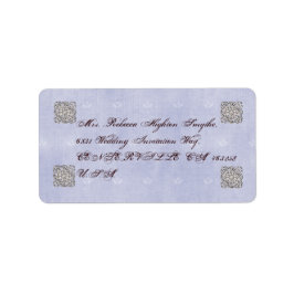 Elegant Pale Blue Vintage Wedding Address Labels Adressaufkleber