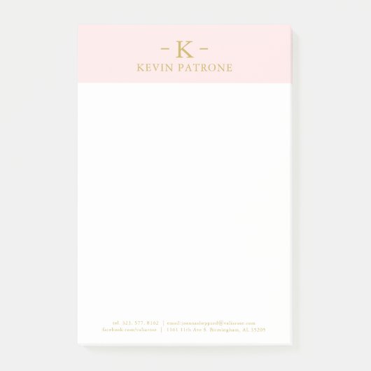 Elegant Pale | Gold-Minimalistischer Text Post-it Klebezettel (Vorderseite)