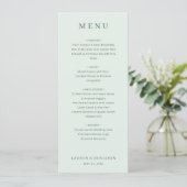 Elegant Pale Green Menu Template Menükarte (Stehend Vorderseite)
