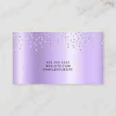 Elegant Pale Lavender Lila Ombre Silver Confetti Visitenkarte (Rückseite)