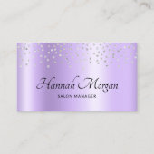 Elegant Pale Lavender Lila Ombre Silver Confetti Visitenkarte (Vorderseite)