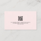 Elegant Pale Pink Luxury Script QR CODE Visitenkarte (Rückseite)