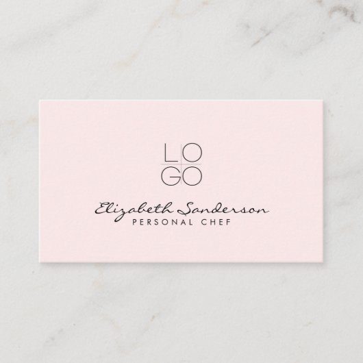 Elegant Pale Pink Luxury Script QR CODE Visitenkarte (Vorderseite)