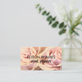 elegant pale pink rose petals custom  visitenkarte (Stehend Vorderseite)