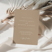Elegant Pale Taupe Minimalistisch Hochzeit Einladu