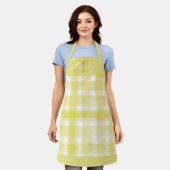 Elegant Pale yellow White Plaid Christmas Apron Schürze (Getragen)