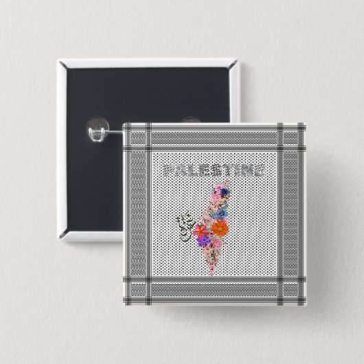 Elegant Palestine Button Palestine Scarf Button Th (Vorne & Hinten)